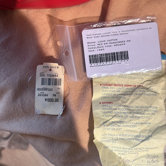 Louis Vuitton Vintage Red Epi Randonnw PM 1995 - Picture 3 of 4